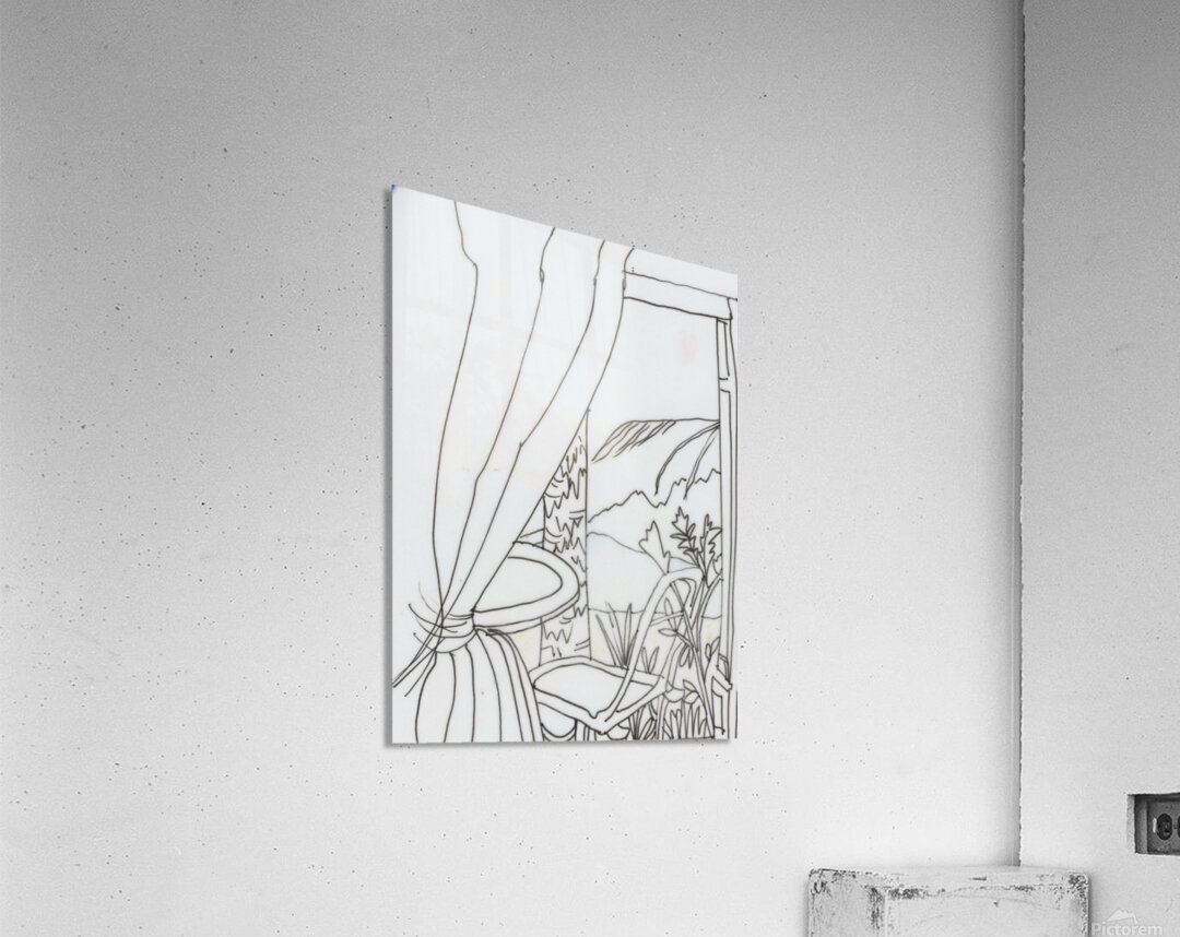 Kauai View in Colored Pencil Acrylic Print