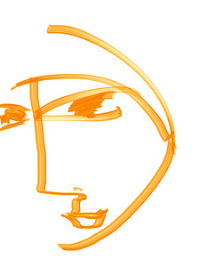 Line Portrait - Tangerine