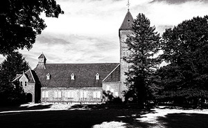 Historic Hospital in Black and White