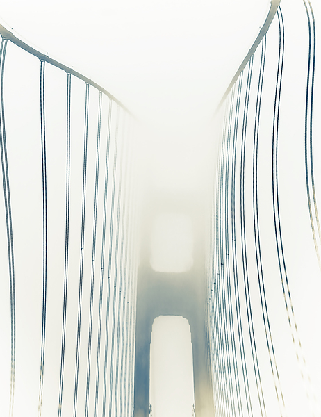 Golden Gate Bridge in the Windy Fog Print