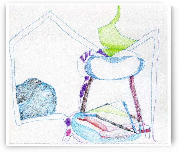 Guitar with Chair and Music Books by Barbara Jacobs