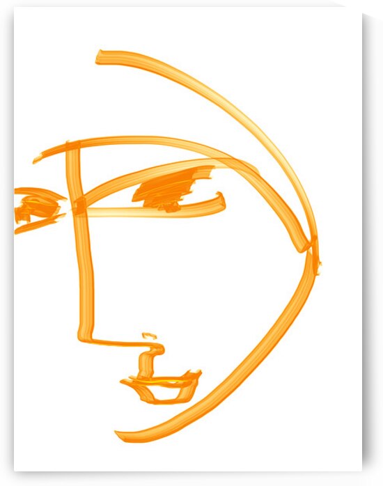 Line Portrait - Tangerine by Barbara Jacobs