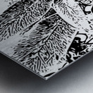Leaves in Black and White Metal print