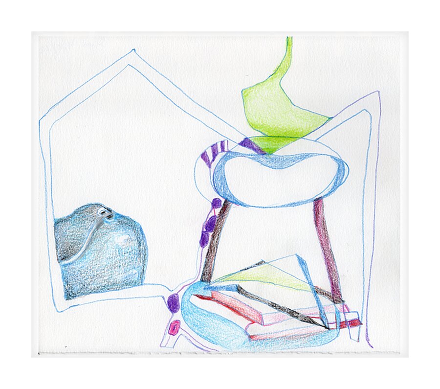 Guitar with Chair and Music Books Picture Frame print