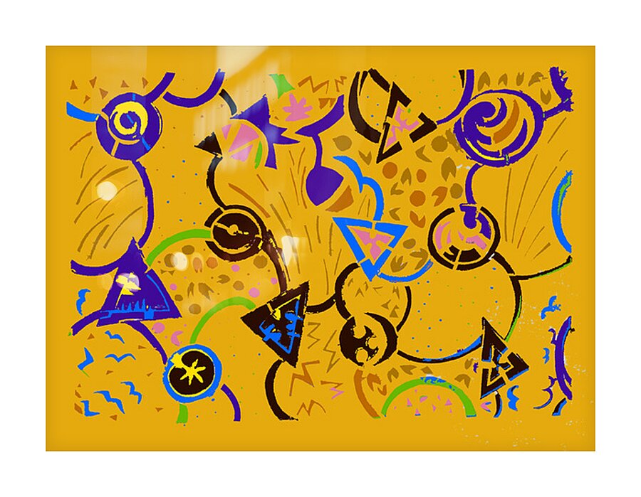 Ka-Boom in Gold Picture Frame print