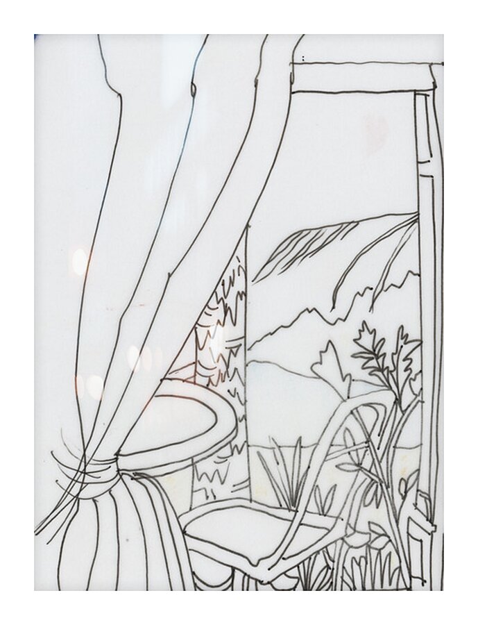 Kauai View in Colored Pencil Picture Frame print