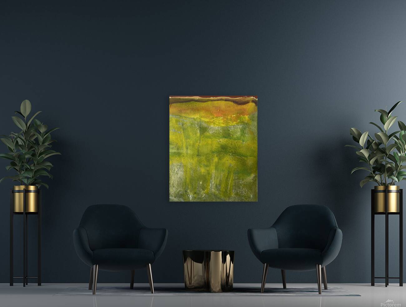 Ancient Mists Sunset - Monoprint Series  Reproduction