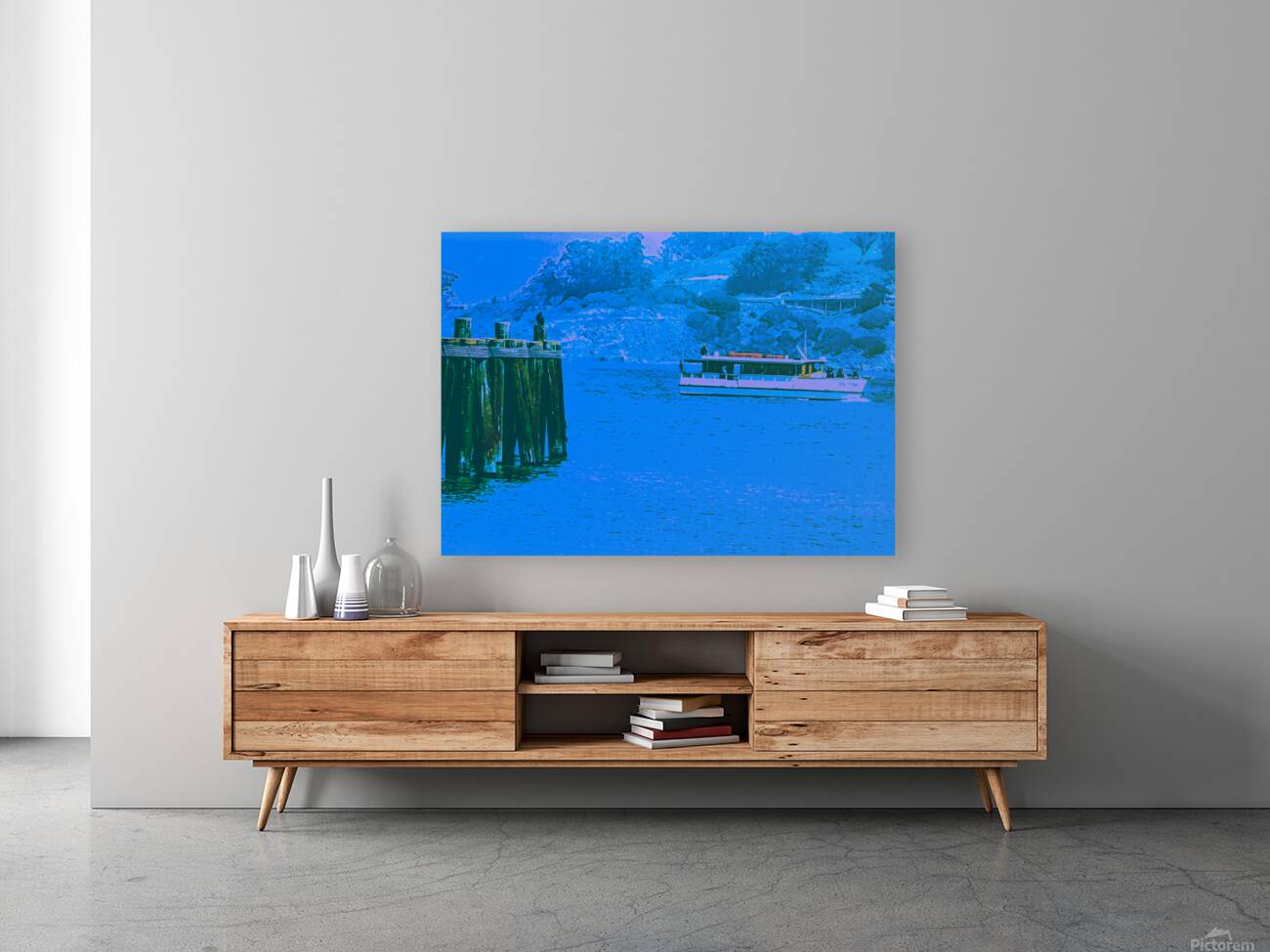 A Bird and a Boat on the Bay Reproduction