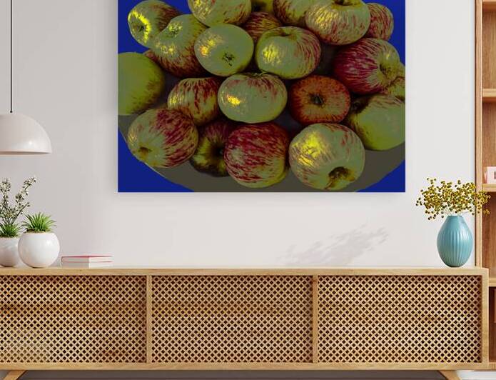 Apples on Blue by Barbara Jacobs
