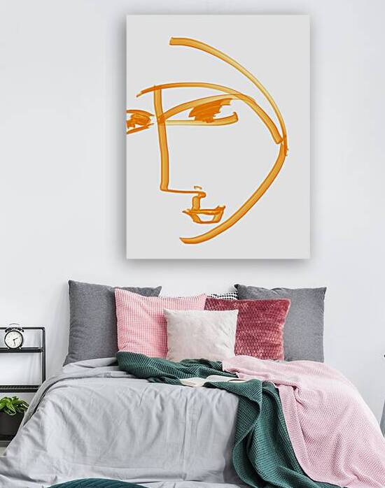 Line Portrait - Tangerine by Barbara Jacobs