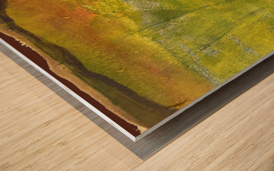 Ancient Mists Sunset - Monoprint Series  Wood print