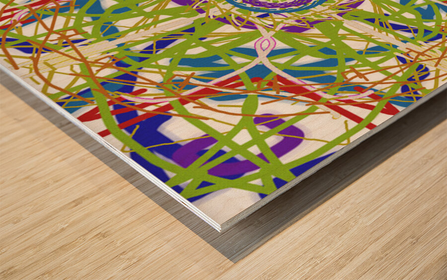 Square Mandala Wood print