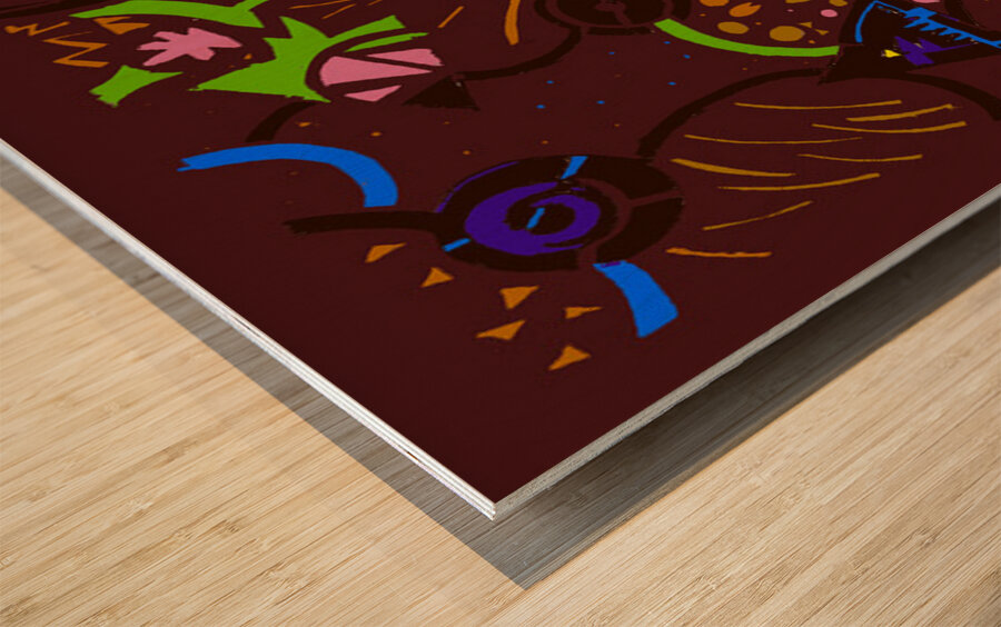 Ka-Boom in Deep and Warm Wood print